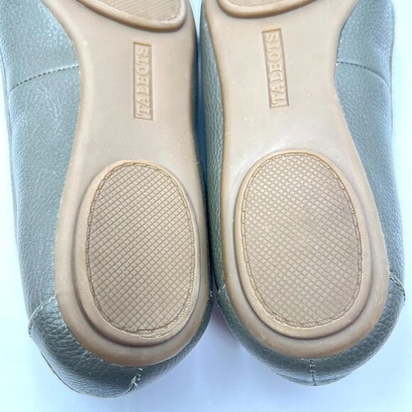 Talbots Womens Size 8 8M Gray‎ Grey Leather Fringed Tasseled Flats Loafers Shoes - Picture 11 of 12